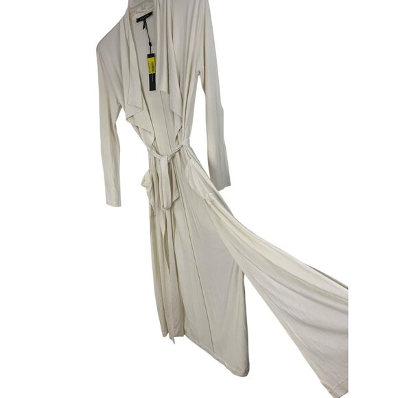 Bcbg Cora White Knit Open Front Belt Duster Cardigan NWT $158 Size S/M RR10258 - Picture 1 of 10